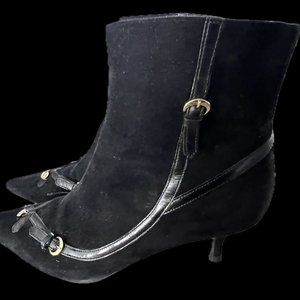 Fendi Ankle Boots/Suede-Leather/Black/38.5/made in Italy